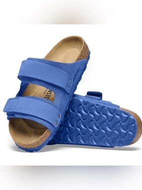 New Birkenstock Uji Ultra Blue Nubuck Suede Slide Sandals Unisex 42 US Men 9 9.5